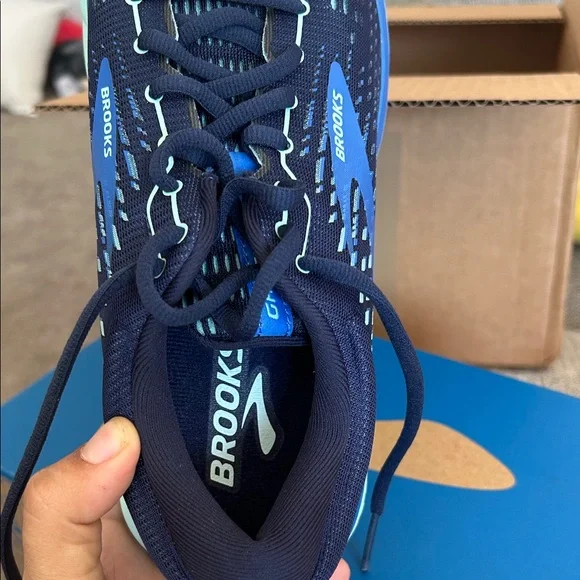 Brooks Ghost 13 Women's Shoes - Blue and Black - Picture 7 of 8